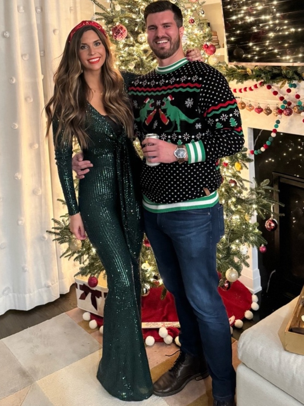 Show Me Your MuMu Martina Wrap Emerald Green Sequin Jumpsuit